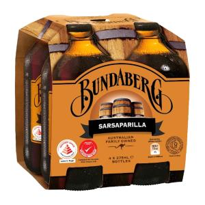 Bundaberg Sarsaparilla (Previously Root Beer) 4 x 375ML - Healthier Choice