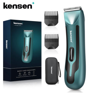 KENSEN Rechargeable Body Hair Trimmer Private Hair Remover Mens Waterproof Wet/Dry Shaver Electric Clippers with LED Display Lighting Gift S10