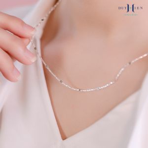 Dây Chuyền Bạc Nữ Duy Hiển S925 Kiểu Ý Dạng Bar Chain Phay Cách Điệu Siêu Sáng