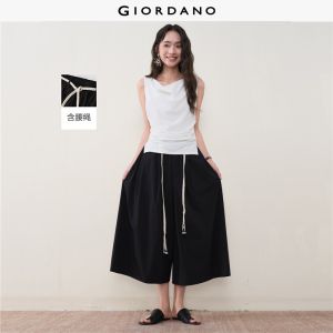 Giordano Women Women Elastic Waist Casual Pants Free Shipping 18426304