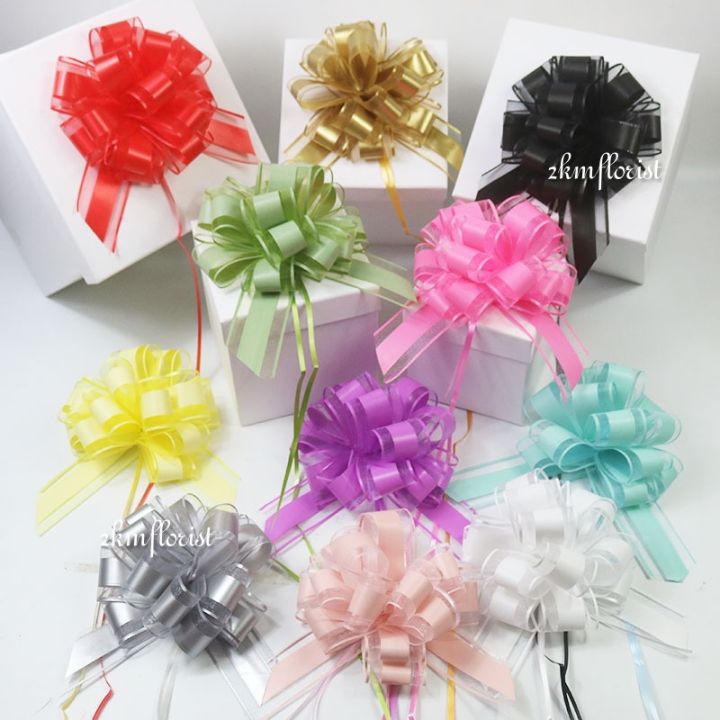 1pcs 8013 Pull Ribbon Reben Riben T Organza Flower Bouquet Happy Birthday Bunga Hadiah