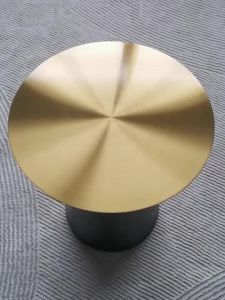 UrbanSpace SG- New Italian Style Stainless Steel Black Titanium Small Coffee Table Modern Simple Small Apartment Light Luxury Corner Table Round Table Sofa Side Table