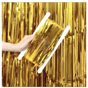 2 Meters Metalic Foil Curtain Backdrop Glitter Rain Silk Foil Fringe Curtains Sequin Wall Backdrops Curtain Birthday Background Decoration Party Decor Laser Curtains for Birthday Wedding Baby Shower Partyneeds Supplies