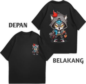 kaos pria dewasa motif depan belakang lengan pendek atasan kaus distro laki laki baju oblong cowok - ROBOT BONEKA 003
