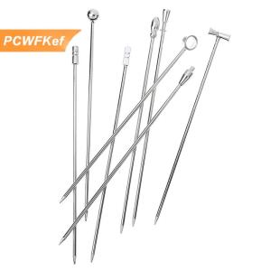 【PCWFKef】 4pcs thép không gỉ Cocktail Gậy trái cây tái sử dụng uống Martini Picks