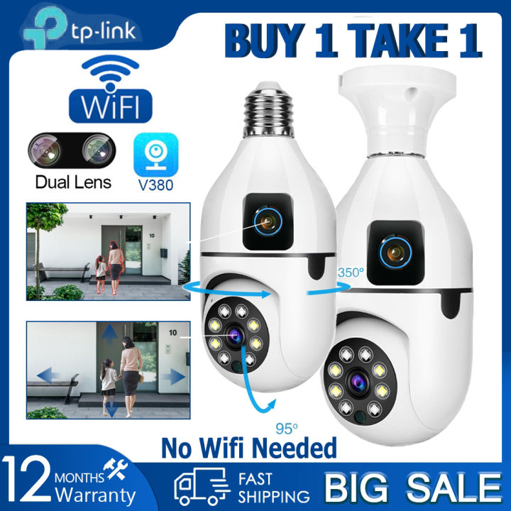 BUY 1 TAKE 1 V380 CCTV Bulb Dual Lens CCTV Camera 5G Connect To ...