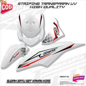 STRIPING TRANSPARAN VARIASI HONDA BEAT POP 2014 STICKER CUSTOM MOTIF GARIS SIMPEL