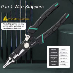 HEYI TAI 9 In 1 Hand Tool Crimping Tool Sharp-nosed Peeling Pliers Electrician Special Tool Multi-function Wire Stripper Cutter Pliers