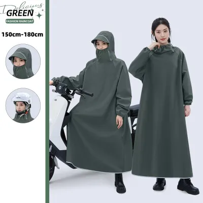 Motocycle Raincoat Waterproof For Men Women Kapote For Adult Makapal Rubberized Heavy Duty Thickened Lengthened Original For Fishing Hiking Bicycle Ride High Quality Single One Piece Full Body Raincoat 150cm-180cm