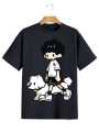 Baju Atasan Kaos Anak Pemium Lengan Pendek Unisex Cowok-Cewek Berkarakter Motif Cute Catoon Boy. 
