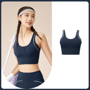 COSI COZY Bra Olahraga Senam Bra Olahraga Wanita Bra garis putih lycra