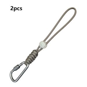 NEXTYOO 2pcs Nhôm Kẹp giữ bình nước có khóa hình chữ D. có dây đeo chống thất lạc Tháo lắp nhanh Móc khóa treo nhanh EDC Di động Khóa cài đa năng cho ba lô.