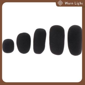 Warm Light 5PCS Foam Earphone Mic Cover Microphone Windscreen Headphone Sponge Black Microphone Dedicated Set Headset Replacement