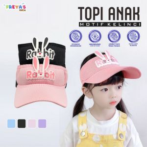 FR-P579 Topi Anak Rajut Visor Pantai Motif Kelinci Baseball Anti Uv / Topi Fashion Anak Rabbit Topi