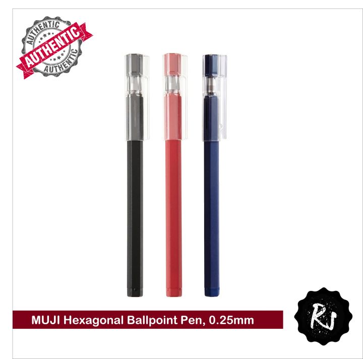 Muji Hexagonal Pen 0.25mm [SOLD PER PC, AVAILABLE ONLY IN 3 COLORS