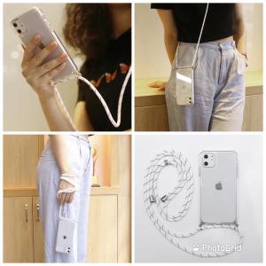 0488 VVV CASE sling anti crack iphone 13 13pro 13mini 13promax 14 14PRO 14PLUS 14PROMAX LANYARD CASE SLING tali selempang anti crack bening transparan