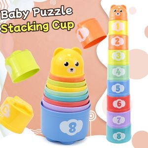Baby Stacking Cups Toys Educational Toys for Kids Baby Rainbow Stacking Cups Early Education Toy