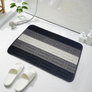 Thảm Lau Chân Kẻ Sọc Siêu Thấm Nước Chống Trượt Để Phòng Tắm Phòng Khách - Thảm Len Kẻ kích thước 40x60cm