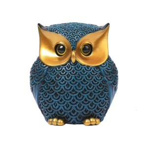 Owl Figurine Home Decors Accents Cute Small Animal Sculptures Vintage Owl Figurines for Bookshelfs BedroomLiving Room
