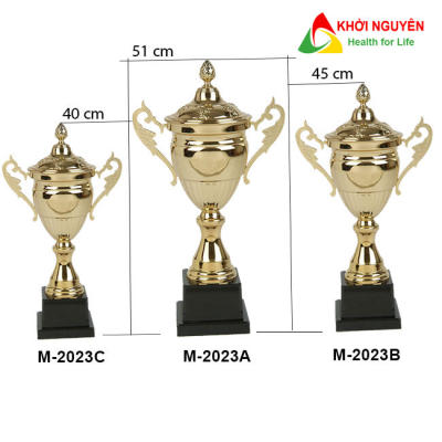 Cúp kim loại cao cấp M-2023  + Free in tem Logo giải đấu