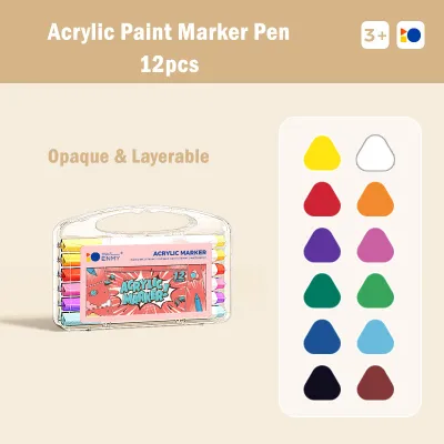 Upgraded ENMY Acrylic Paint Marker Pen Set | Art Drawing Markers for Kids | DIY Colorful Painting Material | School Supplies