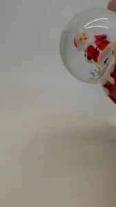 MLADEN Christmas Crystal Ball Resin Desktop Decor 7 Color Led Light Santa Snowman Xmas Tree Festive Gift