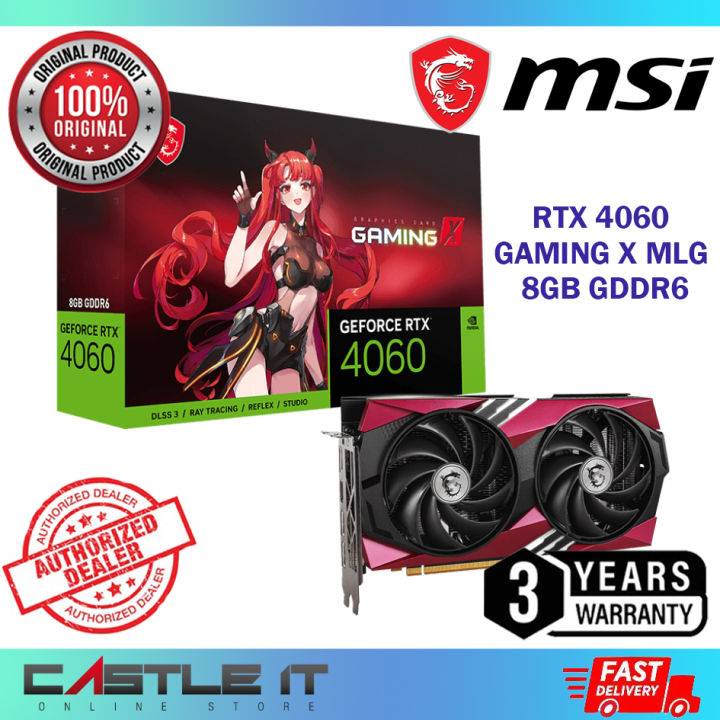 MSI RTX 4060 GAMING X 8G MLG 8GB GDDR6 Nvidia GeForce RTaX4060 8G D6 ...