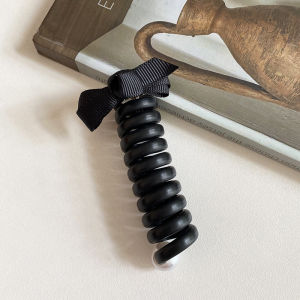 Lovely Flower Bow Hair Ties Childrens Curly Phone Line Hair Loop Girls High Ponytail Hair Band Candy Colored Hair Rope