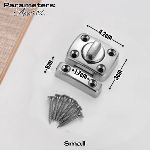 Keyless Safe Gate Rotary Door Bolt Lock Barrel Bolt Slide Latches Twist Zinc Alloy Bathroom Universal Thicken Cast Security AT