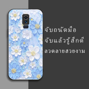 สำหรับ Samsung Galaxy A6 Plus/Samsung J8 2018 เคสศัพท์ป้องกันการตก ลายดอกไม้เล็กสีขาว บุคลิกภาพทันสมัย