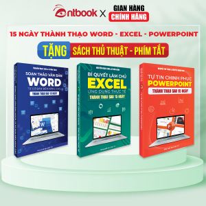 Sách Word - Excel - Powerpoint Bộ 3 Cuốn Tin Học Văn Phòng Thành Thạo Sau 15 Ngày In Màu - Có Kèm Video Hướng Dẫn Chi Tiết + Tặng Kèm Sách Thủ Thuật