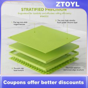 【ZTOYL】 Silicone Sushi Rolling Mat Nonstick Flexible Bamboo Imitation Hand Roll Curtain for Japanese Sushi Making at Home