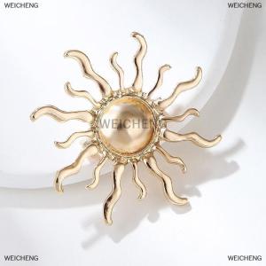 [COD] WEICHENG Fashion Personality Sun Flower Brooches Pin For Women Clothing Jewelry Party Accessories