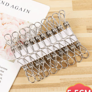 20pcs Stainless Steel Clips Clothes Clips Stainless Steel Metal Sealing Clip Socks Clothing Pegs