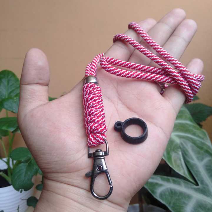 COD TALI LANYARD PARACORD GANTUNGAN POD FREE KARET 13 MM MERAH MOTIF