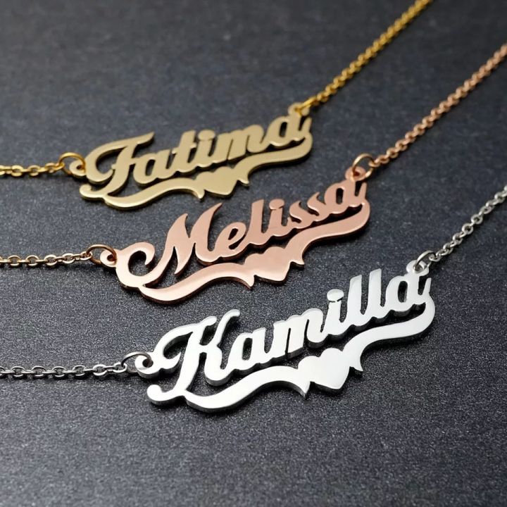 Kalung Nama Model Kekinian Lapis Emas 24 K