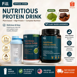 Fill Protein Drink Chocolate 1kg / Matcha 800g 2 Cans Bundle Comes With Shaker Shaker Colour Sent Randomly