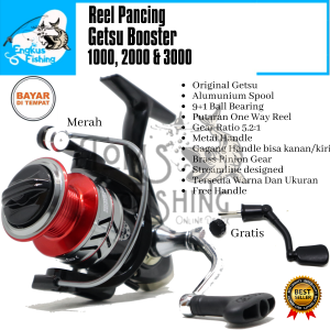 Reel Pancing Getsu Booster 1000 & 2000 (9+1 Bearing) Bonus Handle One Way - Engkus Fishing