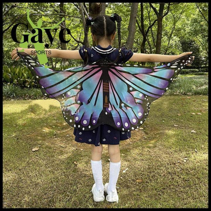 GS Colorful Girls Costume Dress Asymmetrical Performance Props Gilding Butterfly  Wings Butterfly Wings Cape Fairy Wing Shoulder Straps Soft Chiffon Butterfly  Wings Silky Non-Fading Cape - Lazada | Lazada PH