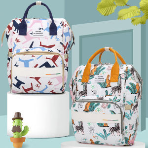 Fashion Printed Mommy Bag Casual Oxford Large Capacity Portable Diaper Bag Baby Travel Backpacks