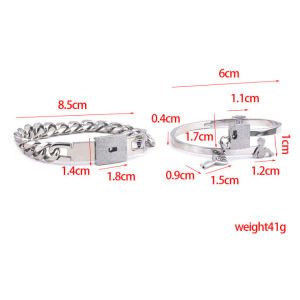 Lắc tay cặp đôi nam nữ cao cấp bằng titan ổ khóa chìa khóa cách điệu - Đảm bảo không đen không rỉ sét