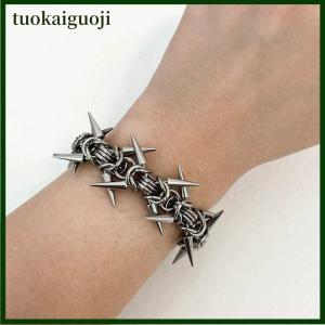 tuokaiguoji Punk Grunge Rock Rivet Bracelet Cool Niche Bracelet Goth Charm Jewelry Hip Hop Accessories