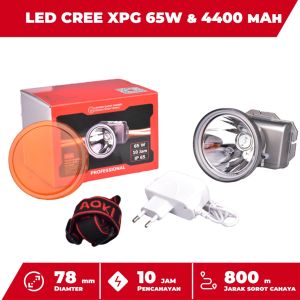Senter Kepala 500W Super Terang ORIGINAL Dari AOKI AK-H500 Baterai 9600mAh Jangkauan 1500 Meter (FREE LENSA KUNING) | senter proyek | senter kepala jumbo 500 Watt | senter kepala aoki 500w | headlamp aoki 500w | senter 500 watt | senter kepala original