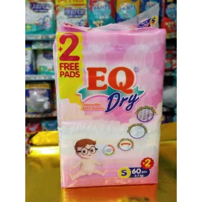 EQ Dry Tape Diaper small 60+2pcs
