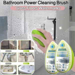 Bathroom Power Scrubber Heavy-Duty Tile & Glass Cleaning Brush for Stains Limescale and Watermark Removal