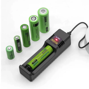 USB Smart Charger 1-Slot 3.7-4.2V Baterai lithium Universal 18650 26650 21700 20700 18490 16340 10400 Pengisi Daya Baterai Cepat
