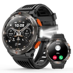1.46" AMO HD Touch Bluetooth 5.2 smart watch 3ATM Waterproof & LED Lamp
