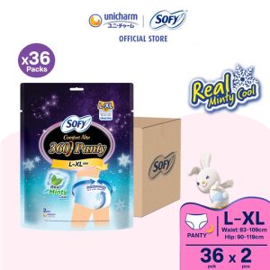 SOFY Comfort Nite 360 Panty Cool Overnight Panty L-XL 2pcs (36 Packs)