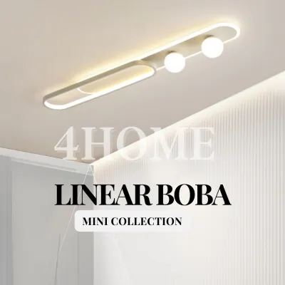 Minimalist White Linear Boba Globe Spotlight Rectangular Long Ceiling Light Tritone Corridor Bathroom Kitchen GSE