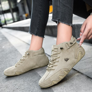 FECHENG 2025 Men or Women Boots Trend 2023 Fashion Casual Luxury Woman Shoes Leather Ankle Boots Classic Motorcycle Boots Round Head Winter Shoes